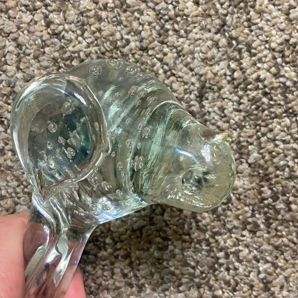 Vintage Clear Art Glass Bird Figure Figurine